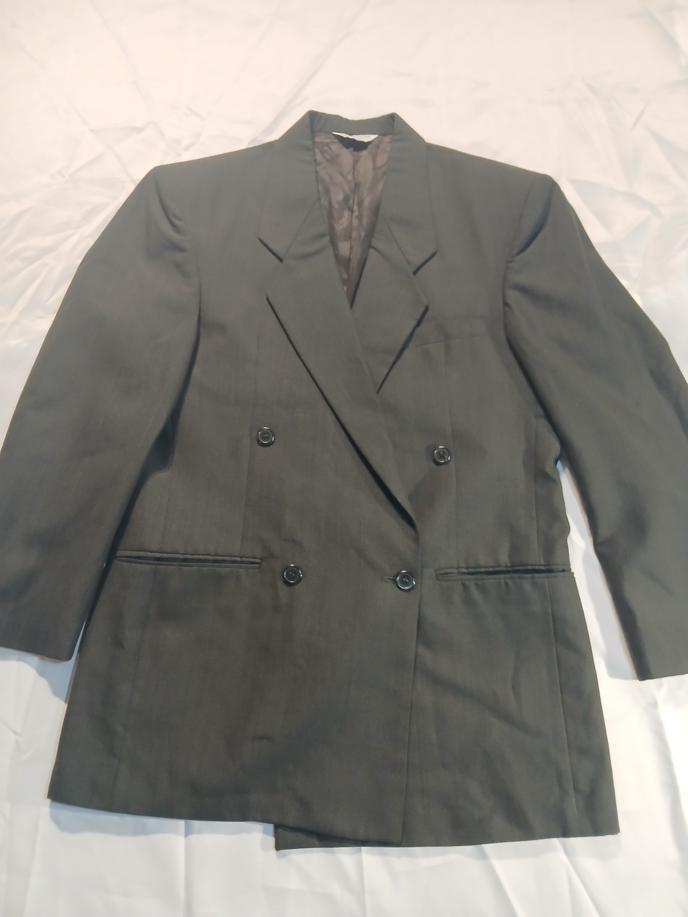 Cellini Double-Breasted Gray Blazer Jacket 38R